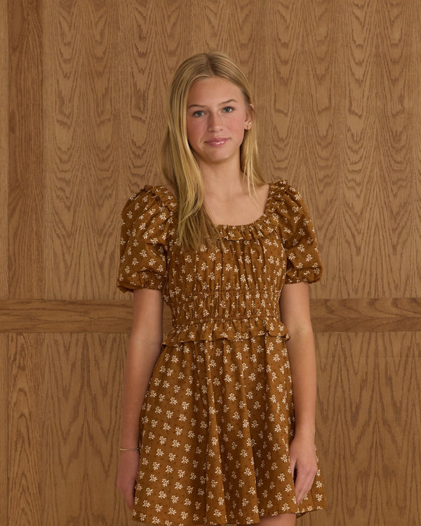Shayla Dress || Golden Fleur - Teen, , Rylee + Cru - All The Little Bows