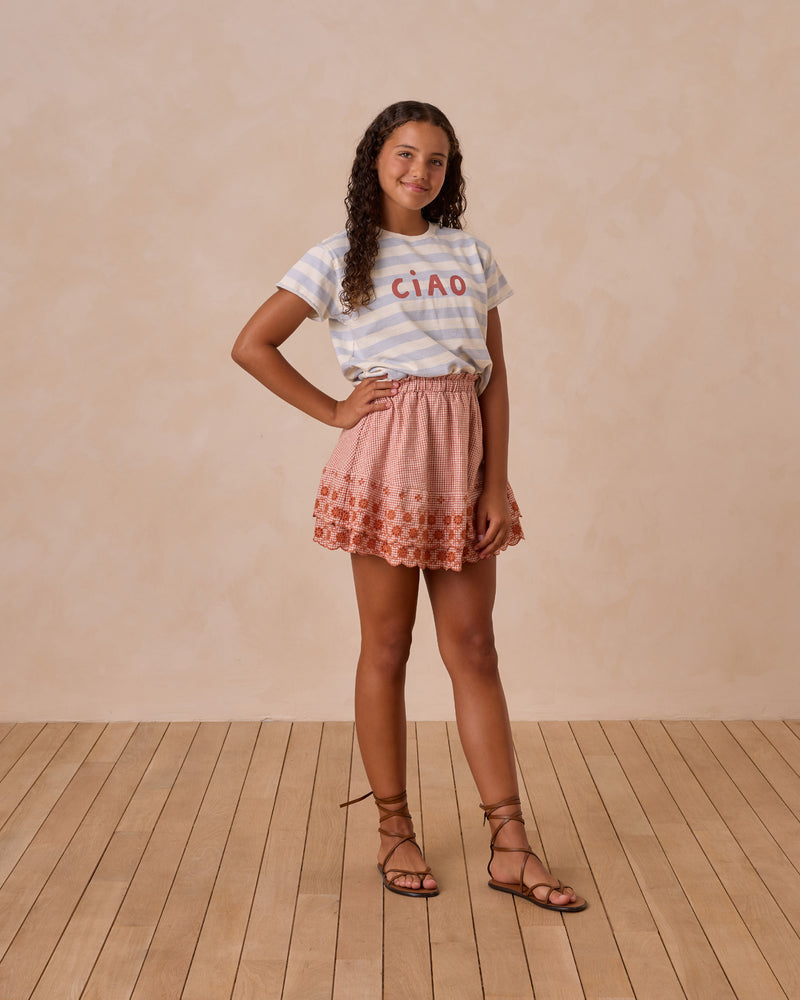 Teen Rose Mini Skirt || Poppy Gingham