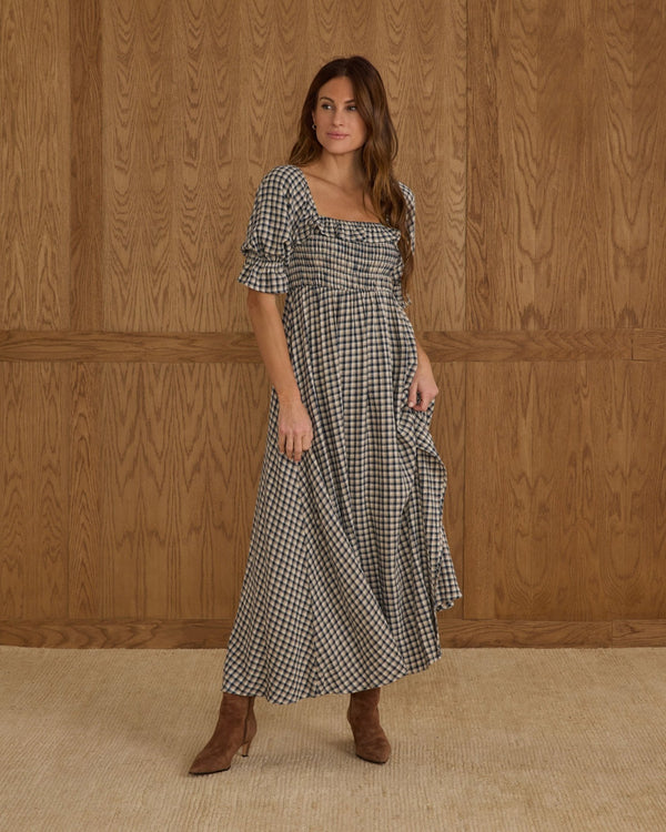 Women's Birdie Dress || Navy Check, , Rylee + Cru - All The Little Bows