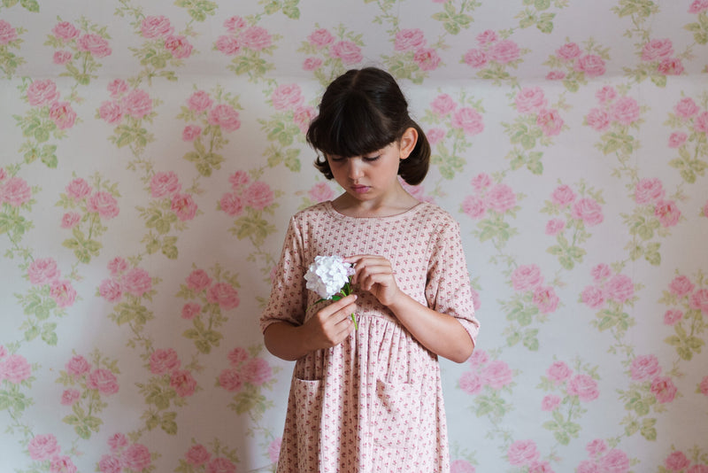 June Pointelle Dress in Tulip Floral 7-8 years