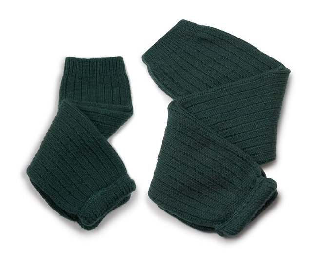 Hélène Ribbed Merino Wool Leg Warmers | Vert Forêt