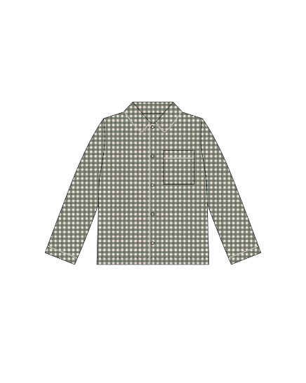 Men's Pajama Top || Evergreen Gingham