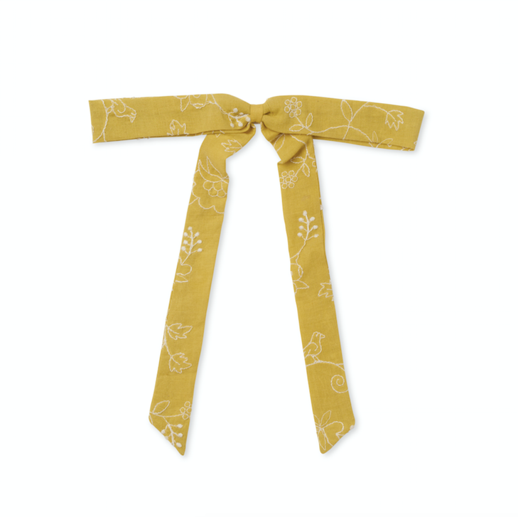 Ribbon Bow | Misted Yellow Embroidery