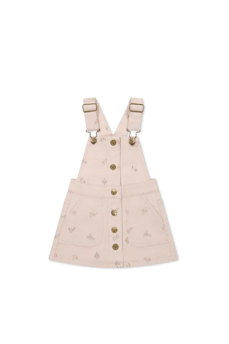 Vintage Overall Dress - Goldie Embroidery