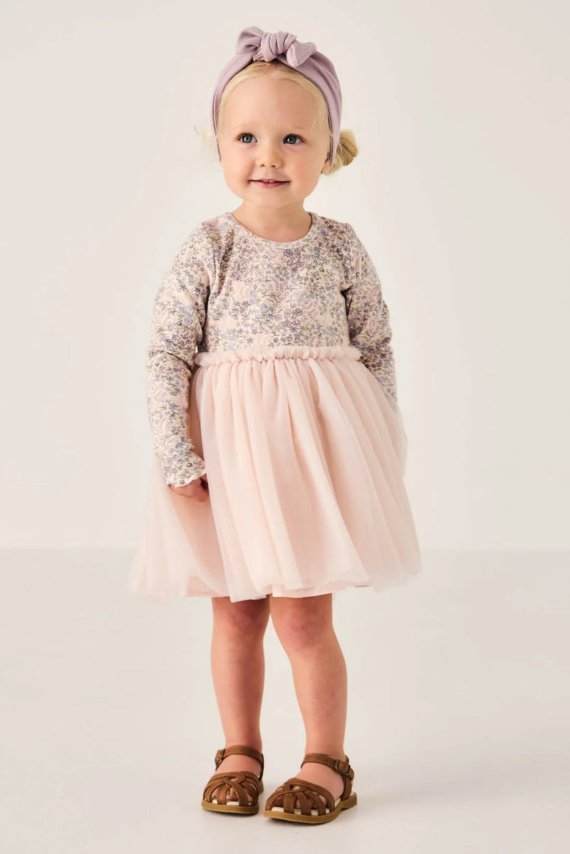 Anna Tulle Dress - April Floral Mauve, , Jamie Kay - All The Little Bows