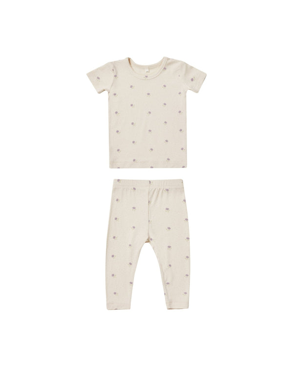 Bamboo Short Sleeve Pajama Set || Sweet Pea, Baby / Toddler Girls Pajamas, Quincy Mae - All The Little Bows