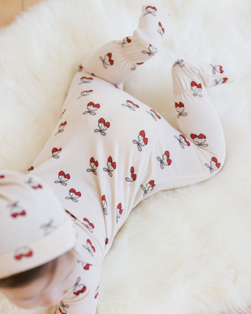 Bamboo Zip Footie || Mon Amour, Baby / Toddler Girls Pajamas, Quincy Mae - All The Little Bows