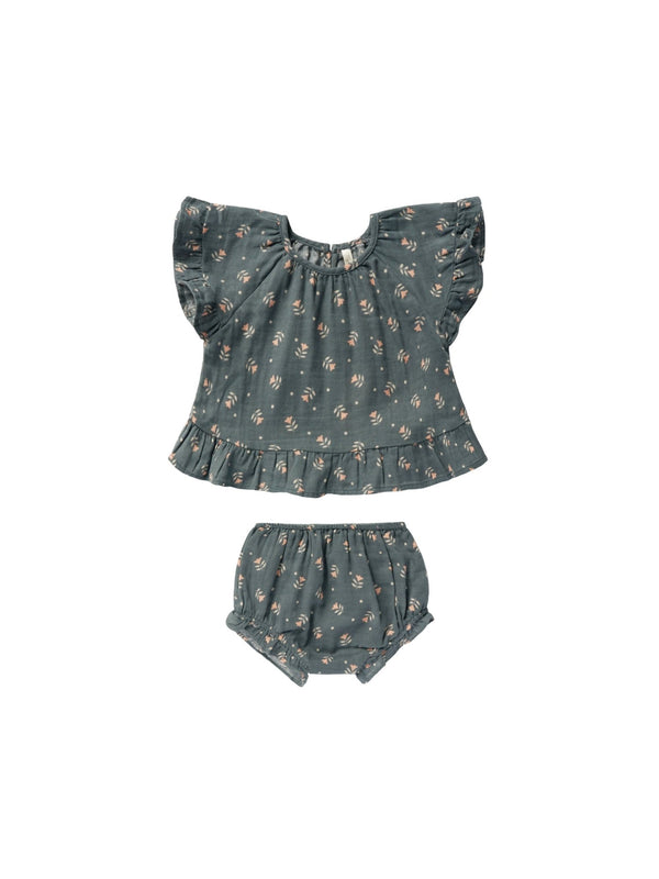 Butterfly Top + Bloomer Set || Morning Glory, Girls Woven Set, Rylee + Cru - All The Little Bows