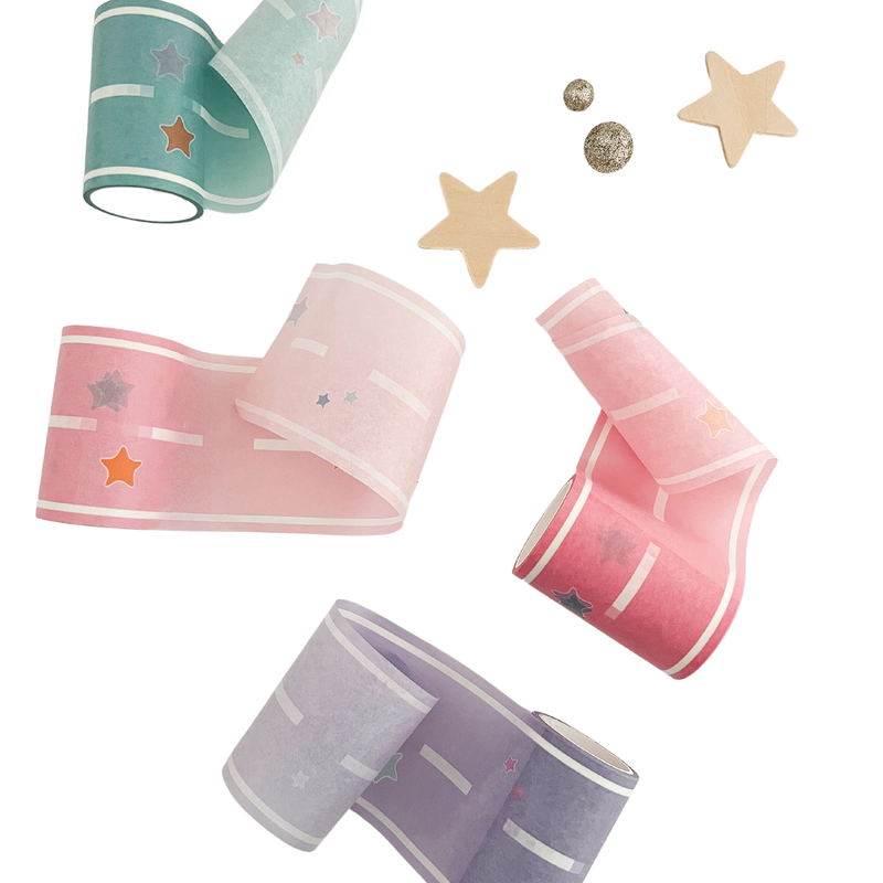 MagicPlaybook - Pastel Colored Play Road Tape (Set Of 4 Rolls)