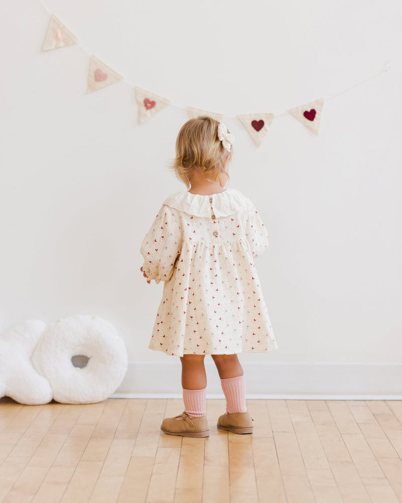 Callie Dress || Heart Ditsy, Baby / Toddler Girls Dress, Quincy Mae - All The Little Bows