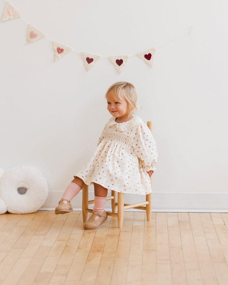 Callie Dress || Heart Ditsy, Baby / Toddler Girls Dress, Quincy Mae - All The Little Bows
