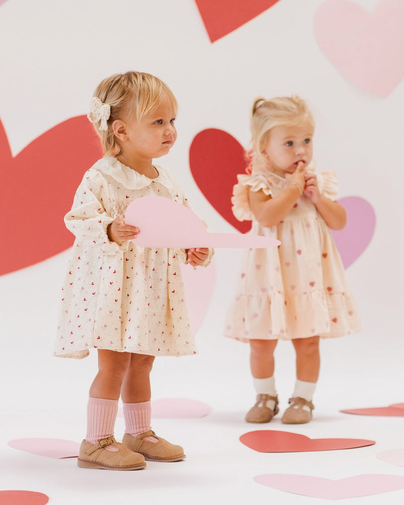 Callie Dress || Heart Ditsy, Baby / Toddler Girls Dress, Quincy Mae - All The Little Bows