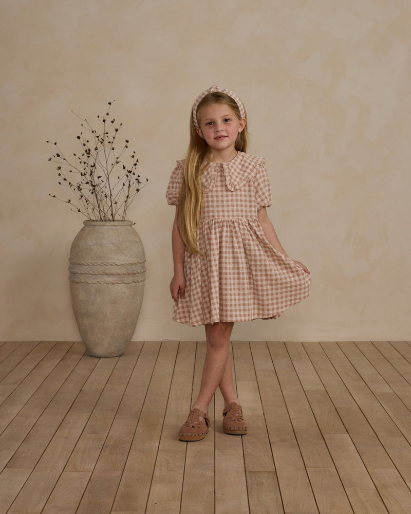 Camille Dress || Pink Gingham, Baby / Toddler Girls Dress, Rylee + Cru - All The Little Bows
