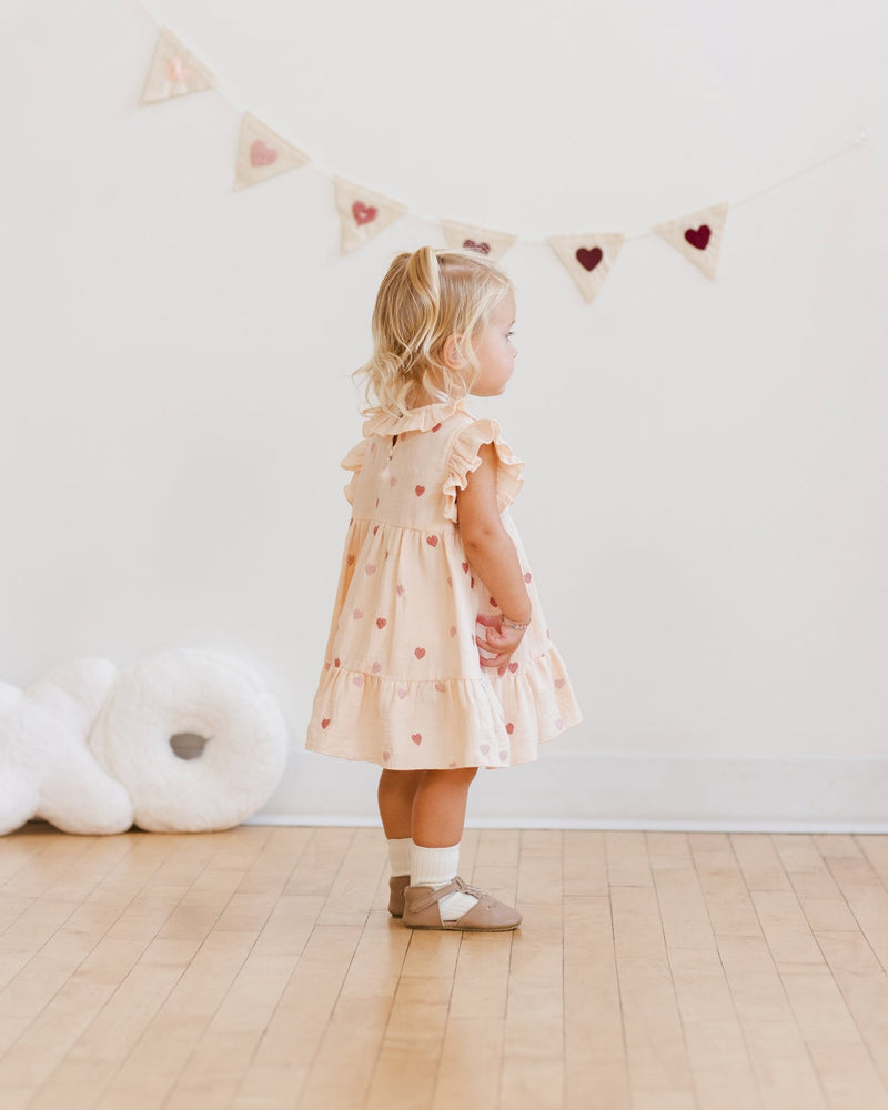 Charlotte Dress || Heart Embroidery, Baby / Toddler Girls Dress, Quincy Mae - All The Little Bows