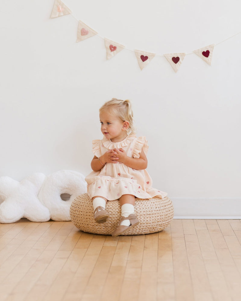 Charlotte Dress || Heart Embroidery, Baby / Toddler Girls Dress, Quincy Mae - All The Little Bows