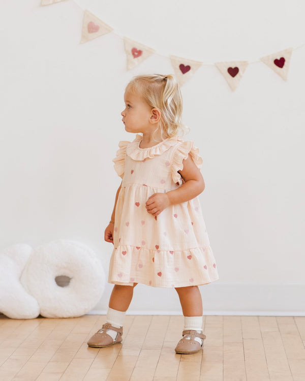 Charlotte Dress || Heart Embroidery, Baby / Toddler Girls Dress, Quincy Mae - All The Little Bows