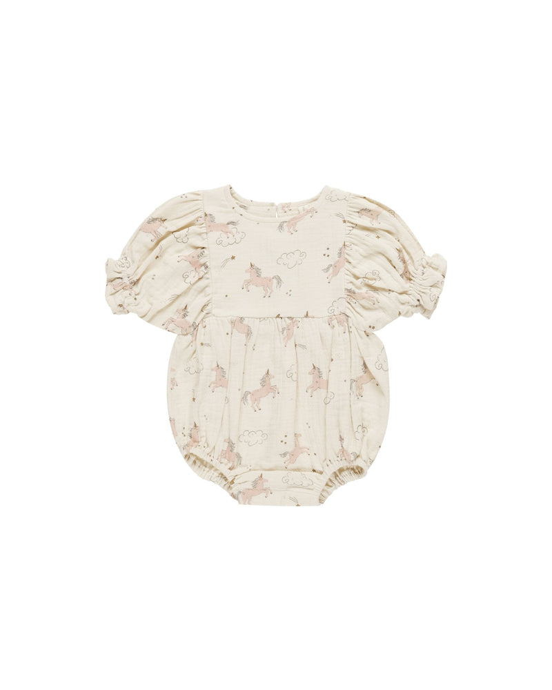 Cosette Romper || Unicorns, Baby / Toddler Girls Romper, Quincy Mae - All The Little Bows