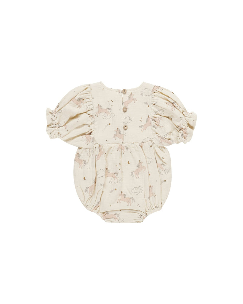 Cosette Romper || Unicorns, Baby / Toddler Girls Romper, Quincy Mae - All The Little Bows