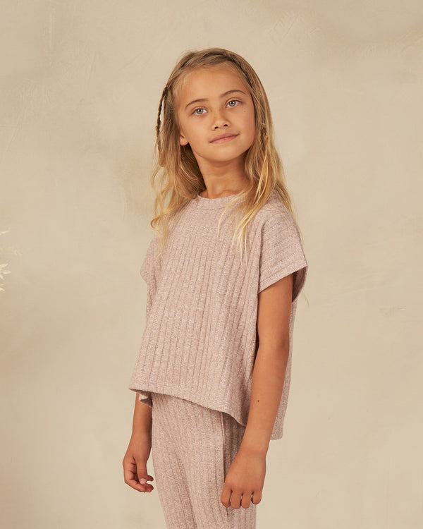 Cozy Rib Knit Set || Heathered Mauve, , Rylee + Cru - All The Little Bows