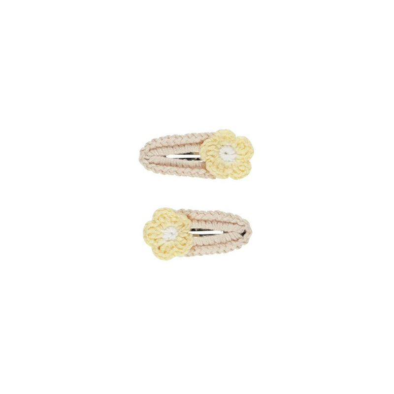 Crochet Clips || Yellow Daisy, Girls Hair Clips, Rylee + Cru - All The Little Bows