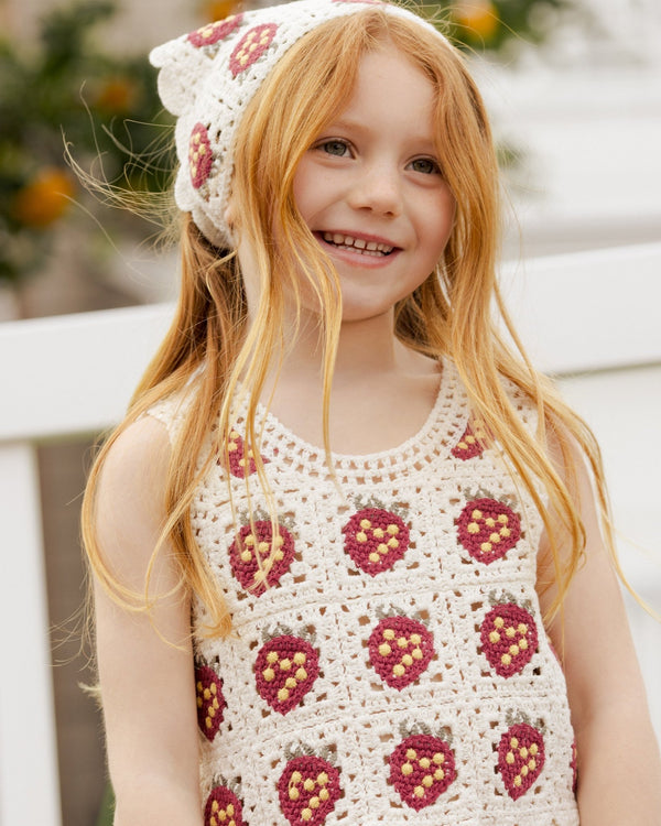 Crochet Head Scarf || Strawberry, , Rylee + Cru - All The Little Bows