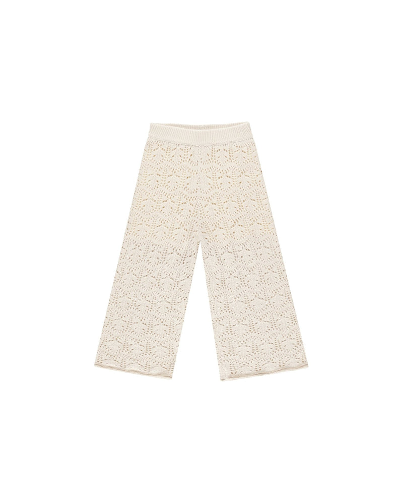 Crochet Knit Pant || Natural, Girls Pant, Rylee + Cru - All The Little Bows