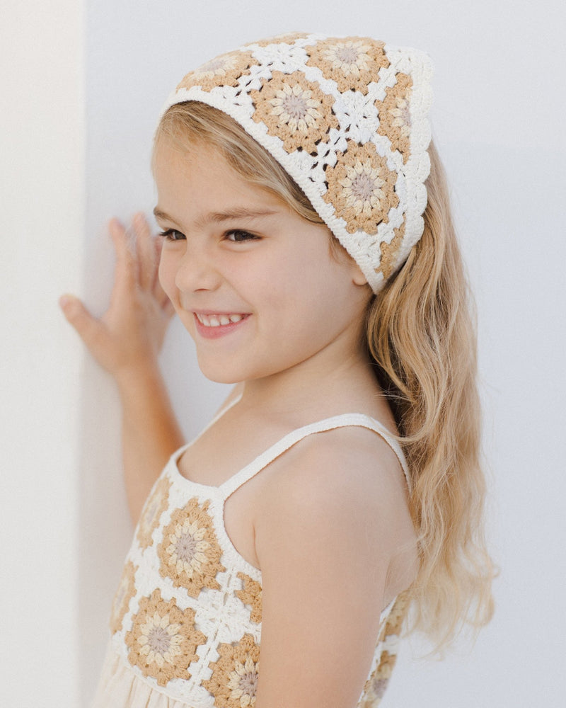 Crochet Scarf Headband || Marigold Daisy, HAIR ACCESSORY, Rylee + Cru - All The Little Bows