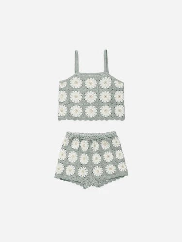 Crochet Summer Set || Daisy, Girls Two Piece Set, Rylee + Cru - All The Little Bows
