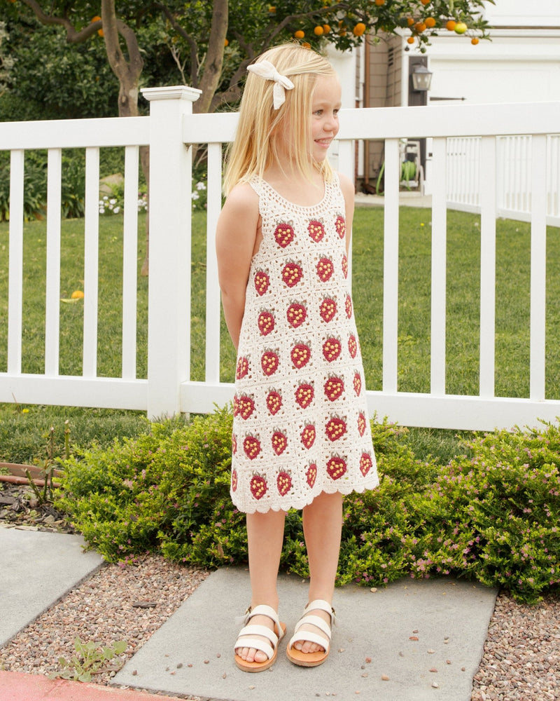 Crochet Tank Mini Dress || Strawberry, , Rylee + Cru - All The Little Bows