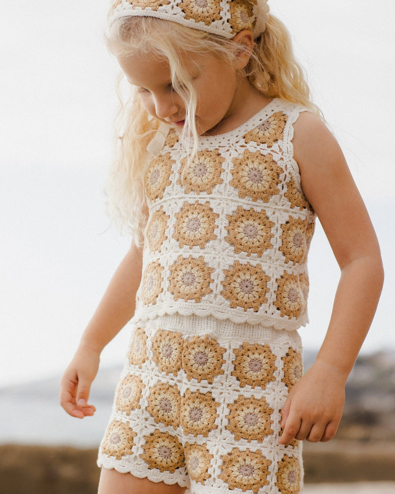 Crochet Tank Set || Marigold Daisy (+ Teen), TOP & SHORT, Rylee + Cru - All The Little Bows