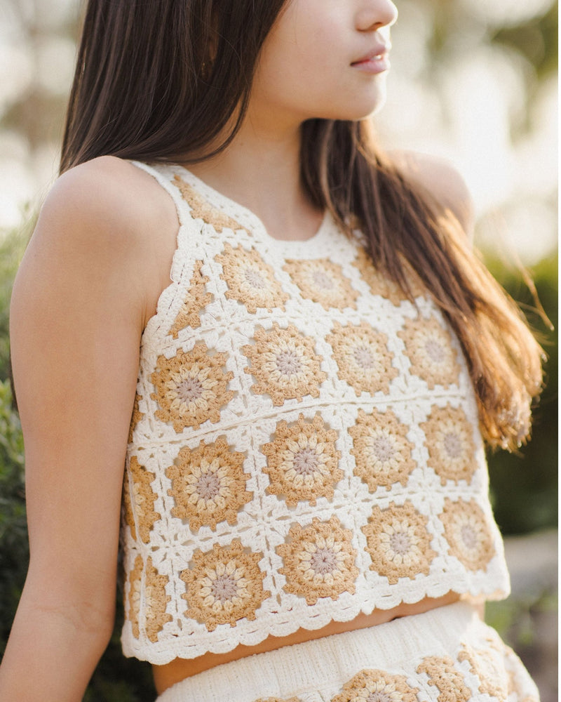 Crochet Tank Set || Marigold Daisy (+ Teen), TOP & SHORT, Rylee + Cru - All The Little Bows