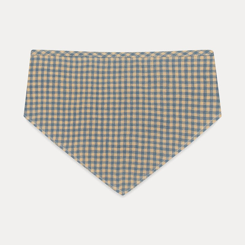Daphne Headscarf | Cornflower Blue & Hay Check Linen, , Nellie Quats - All The Little Bows