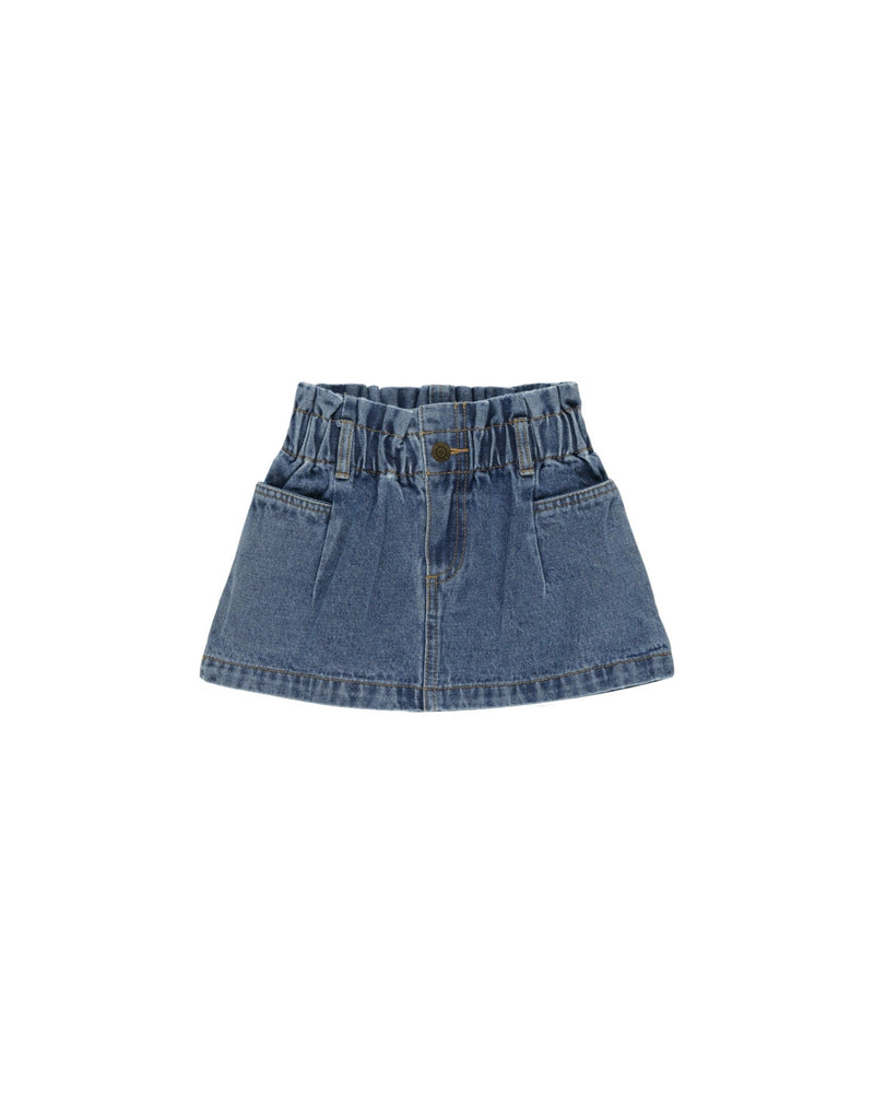 Denim Mini Skirt || Indigo, Girls Skirt, Rylee + Cru - All The Little Bows