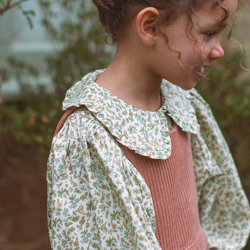 Duck, Duck, Goose Blouse | Oat Busy Wild Floral Organic Cotton, , Nellie Quats - All The Little Bows