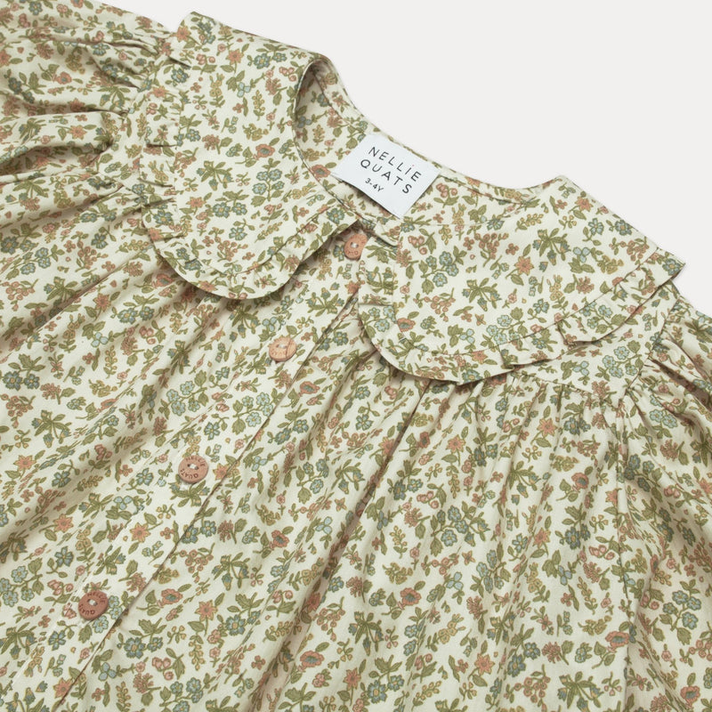 Duck, Duck, Goose Blouse | Oat Busy Wild Floral Organic Cotton, , Nellie Quats - All The Little Bows