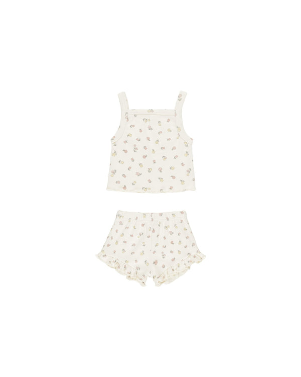 Evie Tank + Shortie Set || Fleur, Baby / Toddler Girls Set, Quincy Mae - All The Little Bows