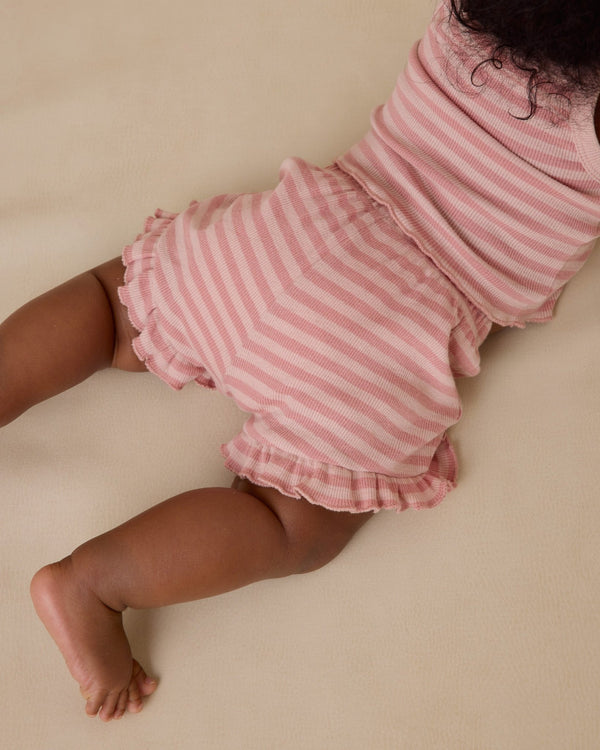 Evie Tank + Shortie Set || Pink Stripe, Baby / Toddler Girls Set, Quincy Mae - All The Little Bows