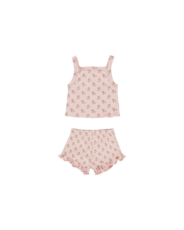 Evie Tank + Shortie Set || Roses, Baby / Toddler Girls Set, Quincy Mae - All The Little Bows
