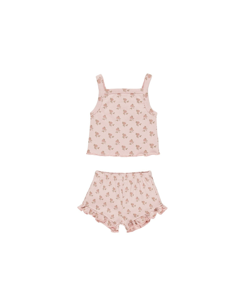 Evie Tank + Shortie Set || Roses, Baby / Toddler Girls Set, Quincy Mae - All The Little Bows
