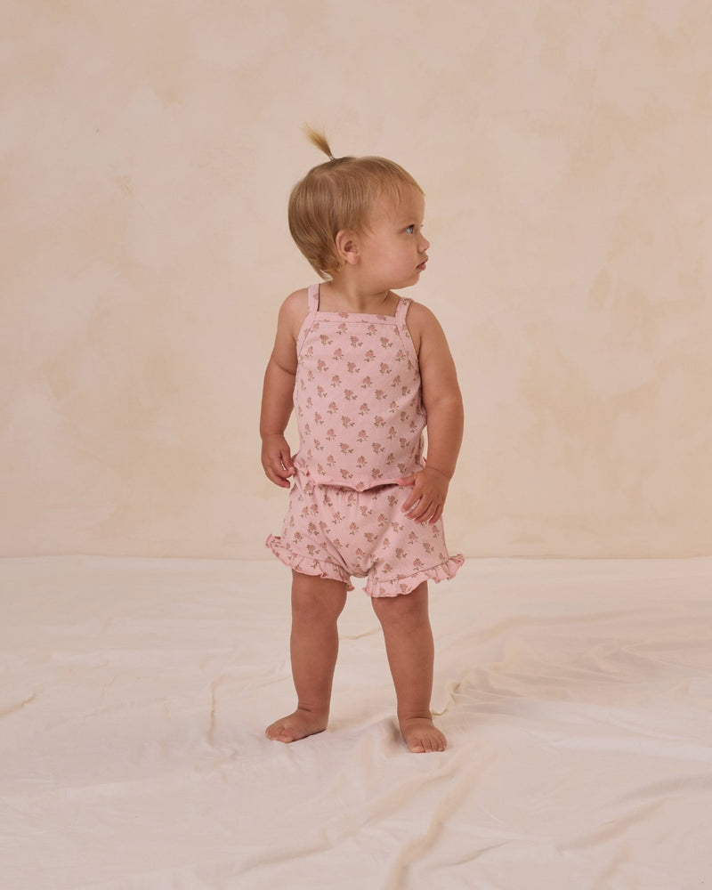 Evie Tank + Shortie Set || Roses, Baby / Toddler Girls Set, Quincy Mae - All The Little Bows