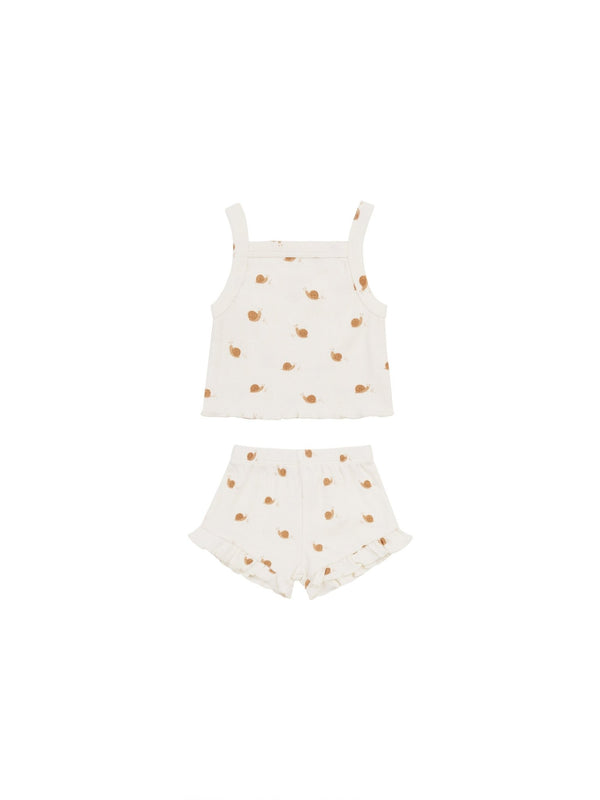 Evie Tank + Shortie Set || Snails, Baby / Toddler Girls Set, Quincy Mae - All The Little Bows