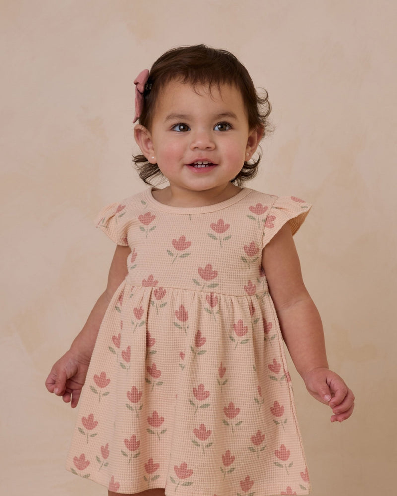Flutter Sleeve Dress || Tulips, Baby / Toddler Girls Dress, Quincy Mae - All The Little Bows