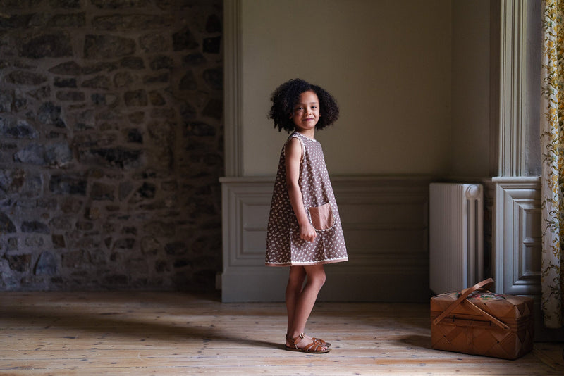 Hannah Dress || Clover Floral, Girls Cotton Dress, Little Cotton Clothes - All The Little Bows