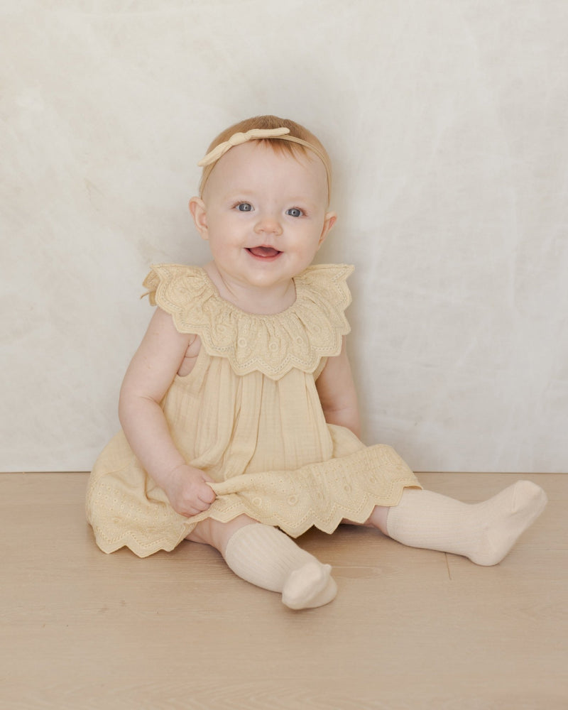 Isla Dress || Lemon, Baby / Toddler Girls Dress, Quincy Mae - All The Little Bows
