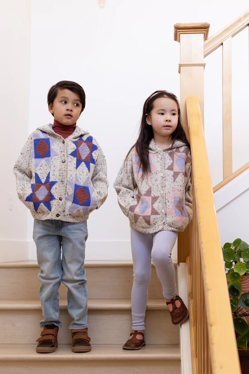 Patchwork Quilt Hooded Jacket | Cobalt