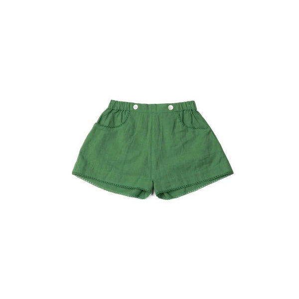 Lali - Begonia Shorts | Green, Girls Linen Shorts, Lali - All The Little Bows