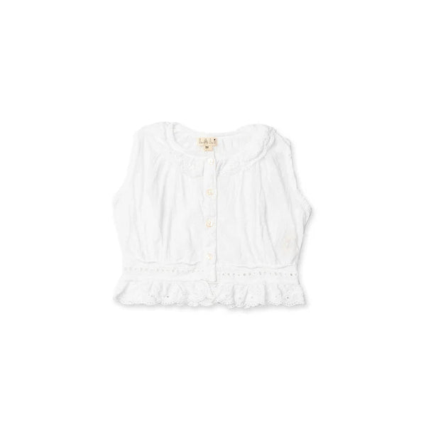 Lali - Corset Cover Top | Pearl Broderie Englaise, Girls Woven Top, Lali - All The Little Bows