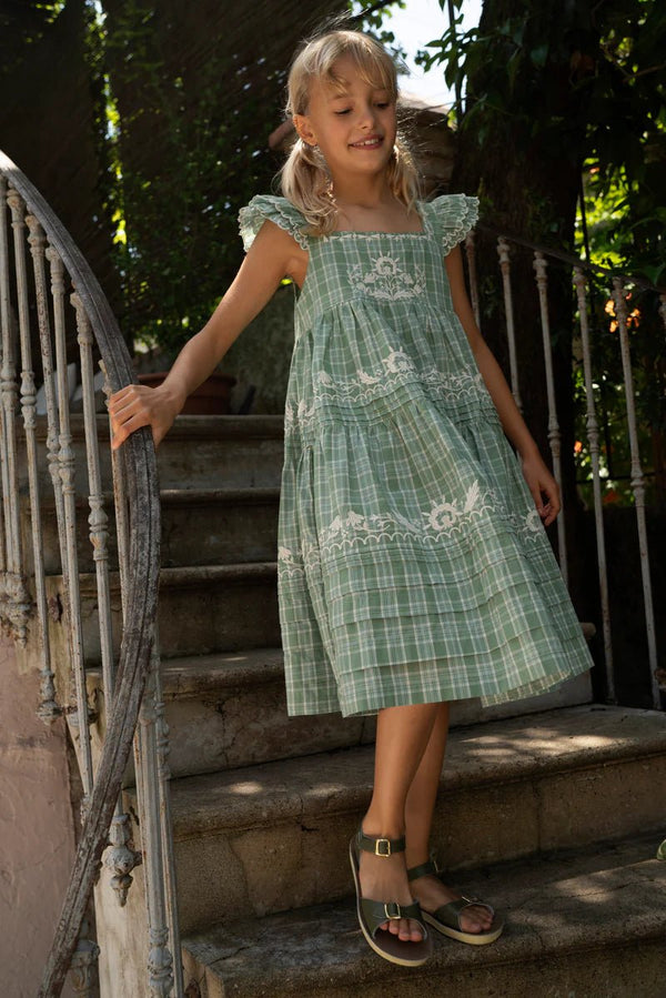 Lali - Nanette Dress | Garden Plaid w/ Embroidery, Girls Dress, Lali - All The Little Bows