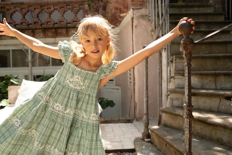 Lali - Nanette Dress | Garden Plaid w/ Embroidery, Girls Dress, Lali - All The Little Bows