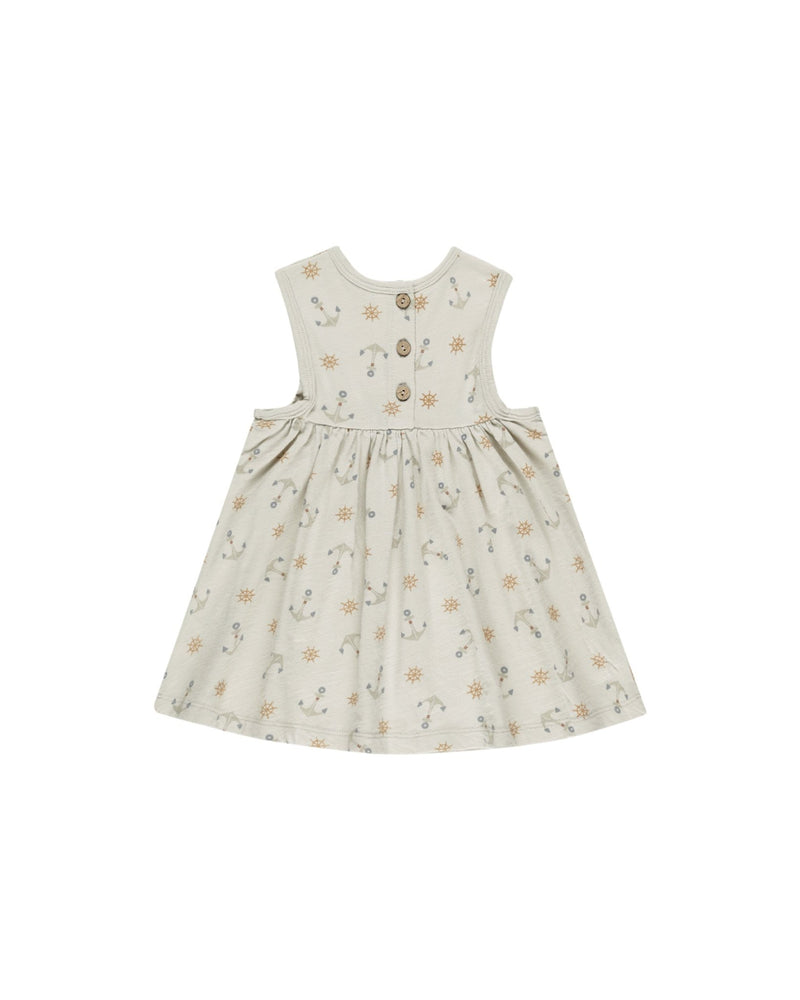 Layla Dress || Anchors, Girls Cotton Summer Dress, Rylee + Cru - All The Little Bows